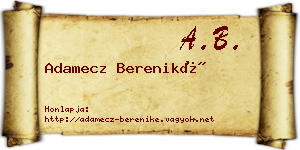 Adamecz Bereniké névjegykártya